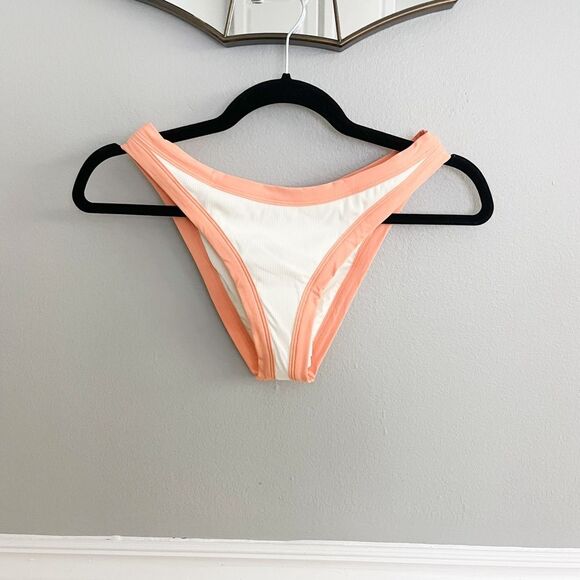 NWT L*Space Foley Bitsy Bikini Bottom Size Large White Orange - Picture 4 of 13